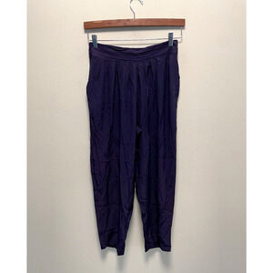 Vintage Womens Pants Petite Medium Purple High Rise Pleated Retro Secretary 80s